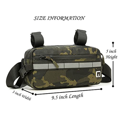 ROYALFAIR Waterproof Bike Handlebar Bag (Green Camo) - color: Camo Green