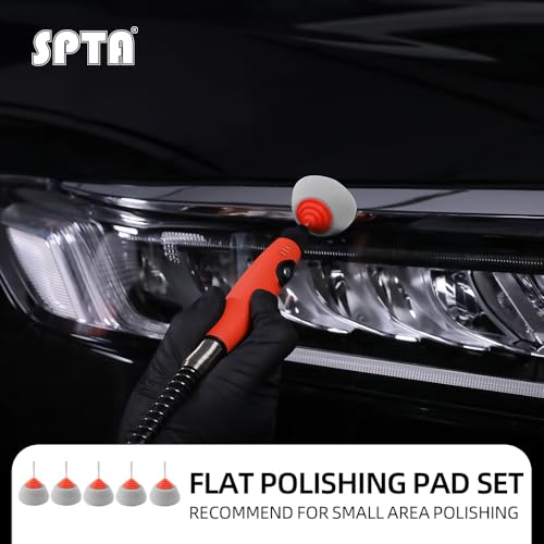 SPTA Gray Light Cut & Finish Drum Pad with 1/8" Shank, 5Pcs Gray Flexible Shaft Drum Polishing Pad Set,Mini Car Detailing Pads for Small Area for Flexible Shaft & Drill Attachment -PT113-5 - color: 5Pcs Gray T40 Light Cut & Fnish Drum Pad, style: Flat Pad