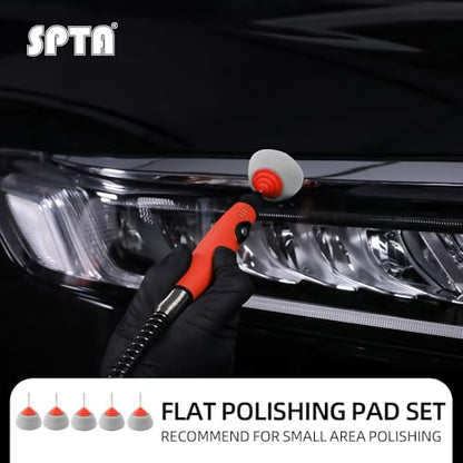 SPTA Gray Light Cut & Finish Drum Pad with 1/8" Shank, 5Pcs Gray Flexible Shaft Drum Polishing Pad Set,Mini Car Detailing Pads for Small Area for Flexible Shaft & Drill Attachment -PT113-5 - color: 5Pcs Gray T40 Light Cut & Fnish Drum Pad, style: Flat Pad