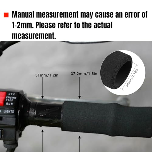 Motorcycle Handlebar Grips, Foam Handlebar Cover Sleeve Anti Slip Bar Grip Pads for R850 R1100GS R1150GS R1200GS Vibration Absorbing Soft Foam Comfort Grip for Heated Handlebars Long Distance Riding