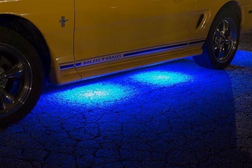 iJDMTOY 4pc Universal Fit 3-Chipset 9W High Power LED Rock Light Kit Compatible with Jeep Truck SUV Off-Road Boat, Ultra Blue - color: Blue