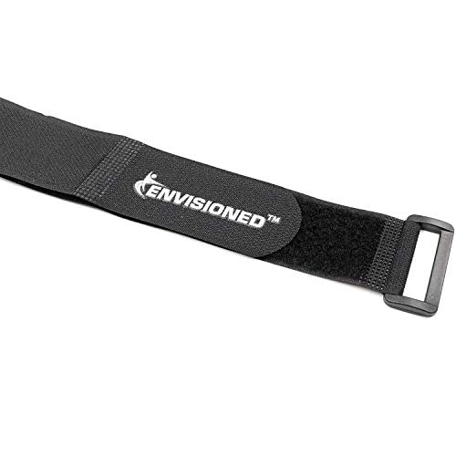 Reusable Cinch Straps 3" x 12" - 6 Pack, Multipurpose Strong Gripping, Quality Hook and Loop Securing Straps (Black) - size: 3" x 12"