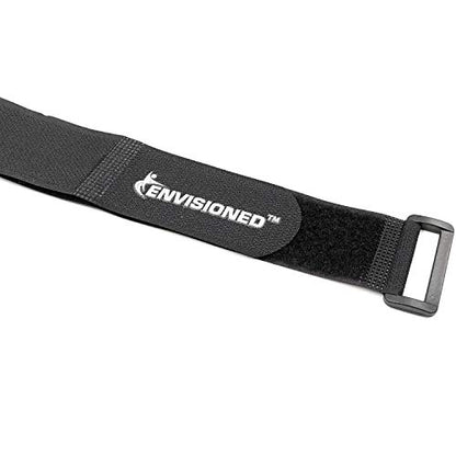 Reusable Cinch Straps 3" x 12" - 6 Pack, Multipurpose Strong Gripping, Quality Hook and Loop Securing Straps (Black) - size: 3" x 12"