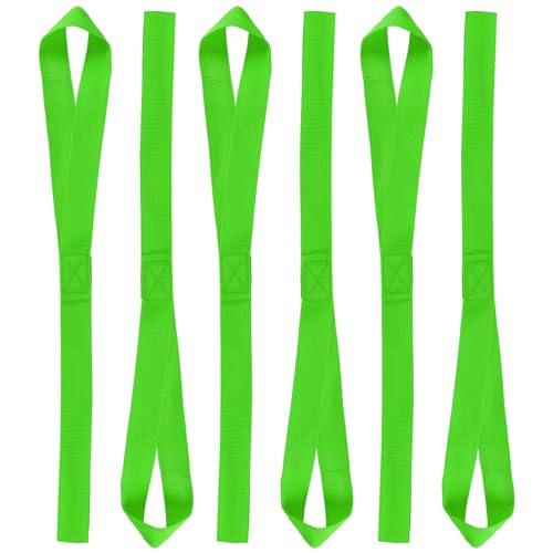 PATIKIL 16"x1" Soft Loop Tie Down Straps, 6Pcs 220lb Load Capacity 1100lb Breaking Strength Strap Loops for Securing ATV UTV Motorcycles Bikes Cargo, Fluorescent Green - color: Fluorescent Green, size: 16"x1"