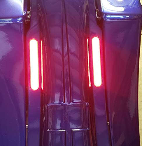 iJDMTOY Dual Rear Fender/Bagger Vertical Mount LED Rod Light Kit, Compatible with Harley Davidson Motorcycles, Full LED 3-in-1 Stop/Brake, Turn Signal, Parking Light