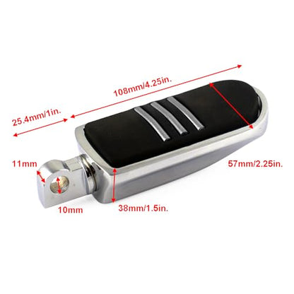 Chrome Rubber Foot Pegs Motorcycle Footpeg Footrest Set Fits For 1986 and Newer Harley Touring and Softail Models (Chrome) - color: Style 2#-Chrome