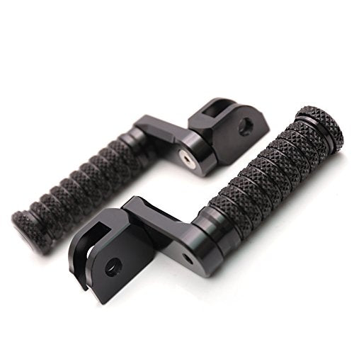 MC MOTOPARTS POLE Black CNC 40mm Extension Riser Front Foot Pegs Compatible with YZF R3 2015-2017 - color: Black, size: 40 mm Extension