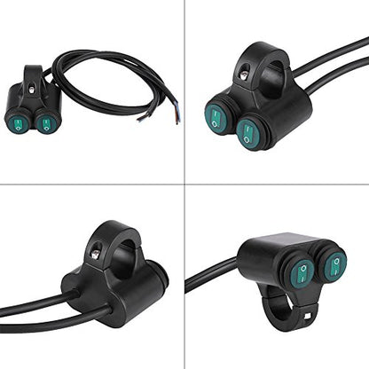 Universal 22mm Motorcycle Handlebar Light Switch,Handlebar Fog Lights Dual Control Button Switch (A) - color: A