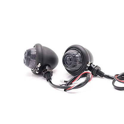 0951 Universal Motorbike LED Indicator Light Turn Signal (Black) - color: Black