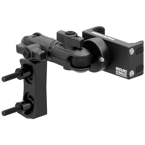 Tackform Black Motorcycle Perch/Brake/Clutch Reservoir Phone Mount - Vibration Dampening 20MAXX Spring Cradle | 3.5” Long Reach Arm | Aluminum | Compatible with Harley-Davidson, Gold Wing, More - color: Black
