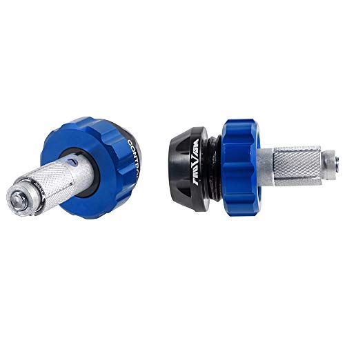 Motorcycle Throttle Lock Cruise Control Handlebar Plugs Grip Bar End Caps Slider Set for Street/Sport/Tour Bike Cruiser Scooter (Blue) - color: Blue