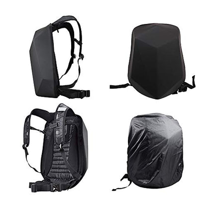JFG RACING Motorcycle Backpack 30L,Universal Hard Shell Helmet Hardshell Riding Back Pack for Men Women-Grey Black - color: Grey Black
