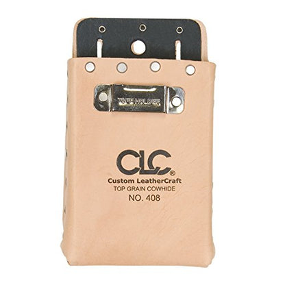 Custom Leathercraft408 Box-Shaped All-Purpose Pouch Tan, 4-1/2-In x 7-1/2-In w/tape clip - style: 4-1/2-In x 7-1/2-In w/tape clip