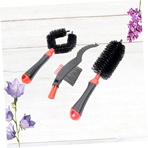 Yardwe Chain Brush Set Ergonomic Bike Chain Cleaner Kit Compact Red Cleaning Brushes for Efficient Lightweight Design for and Use