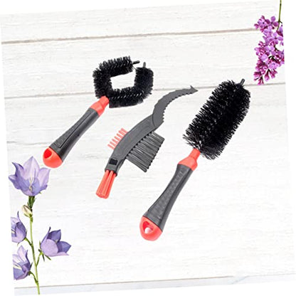 Yardwe Chain Brush Set Ergonomic Bike Chain Cleaner Kit Compact Red Cleaning Brushes for Efficient Lightweight Design for and Use