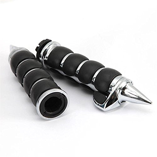INNOGLOW Motorcycle Handlebar Grips 1 Pairs Hand Grips - color: Chrome Black-B(with Throttle Assist)