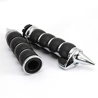 INNOGLOW Motorcycle Handlebar Grips 1 Pairs Hand Grips - color: Chrome Black-B(with Throttle Assist)