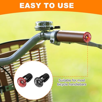 HARFINGTON 2Pair Bike Handlebar End Plugs Aluminum Bar End Caps 16-21mm Adjustment Expanding Locking with Tool for MTB Road BMX Fixed Gear Bike, Red Black - color: Red Black