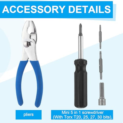 15 Pcs Motocross Tool Kit for Japanese Motorcycles Terrain Vehicles Snowmobiles Include Combination Wrench, Hexagonal Bit, Bits, Sleeve, Screwdriver, Drive T-handle Driver, Drive Adapter