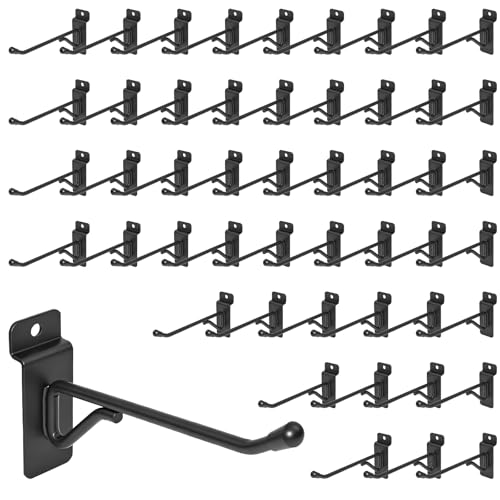 50 Pack 6 Inch Slatwall Hooks, Heavy Duty Slat Wall Hanger, Slat Wall Hanging Hook, Slatwall Accessories Display Hooks for Garage, Sheds, Retail Store, Kitchen, Craft Room (50, 6 Inch) - size: 6 Inch
