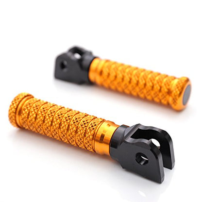 MC MOTOPARTS POLE Gold CNC Front Foot Pegs Compatible with YZF R3 2015-2017 - color: Gold, size: Standard