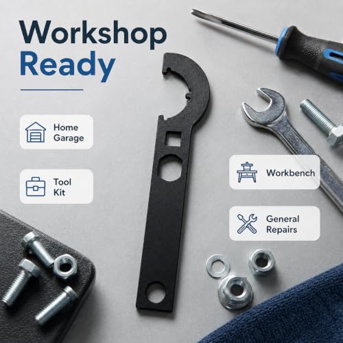 Carbon Steel Hook Spanner Wrench, 3/8-Inch Drive Wrench for Steering Stem Nut and Slotted Round Nut Removal, Installation and Tightening