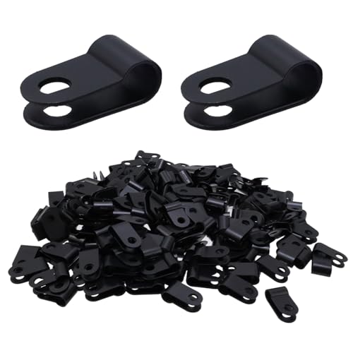 Antrader 1/5" Rope Light Clips with Stainless Steel Screws,Black,200Pcs | Nylon Screw Mounting Cord Fastener Clips for 1/5 Inch Diameter Wire Management - color: Black, size: 1/5 Inch