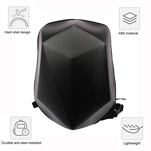 JFG RACING Motorcycle Backpack 30L,Universal Hard Shell Helmet Hardshell Riding Back Pack for Men Women - Imitation Carbon Fiber Black - color: Imitation Carbon Fiber-2