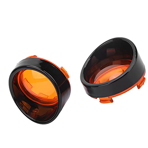 Srliya Motorcycle Turn Signal Light Cover, 2pcs ABS Protective Case with Translucent Lens and Splash Proof Sun Visor for Enhanced Visibility and Scratch Protection (Black Orange)