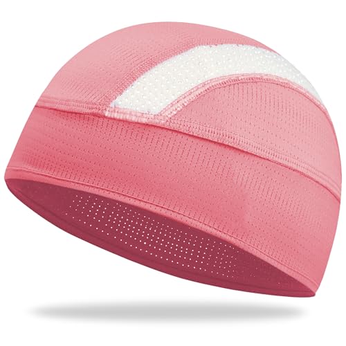 Cooling Skull Cap Helmet Liner-Lightweigh Mesh Sweat Wicking Beanie Caps for Hard Hat,Motorcycle,Cycling,Running - color: 1-pink
