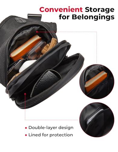 KEMIMOTO Motorcycle Magnetic Tank Bag, EVA Hard Shell Thigh and Drop Leg Bag, Motorcycle Waist Pack for Men and Women, Ideal for Cycling, Hiking and Running, 12L, Black