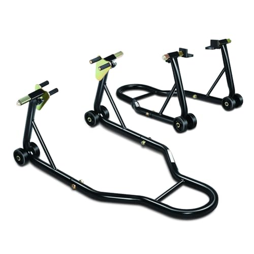 DNA Motoring Motorcycle Stand Lift Universal Paddock Lift Stand 880 Capacity Front Wheel Fork Stand Rear Wheel Swingarm Spool Stand for Suzuki Yamaha BMW Kawasaki Honda TOOLS-00778 - style: Wheel Swingarm Spool Stand