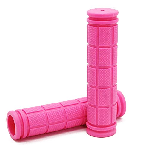 Bike Handle Grips with Tassel Streamers for Girls Boys and Kids, Non-Slip Bicycle Handlebar Grips Cover for Mountain Bike, Scooters Road Bike BMX MTB Cycling Replacement Parts - color: Pink