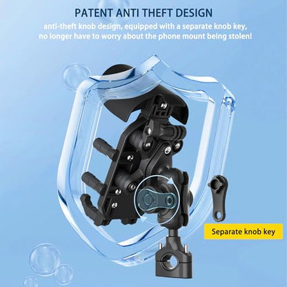 Universal Motorcycle Phone Holder, 8-Claw Heavy Duty Thick Phone Handlebar Mount for Electric Scooter/Bike/ATV, Compatible with iPhone 15/14/13 Pro Max, Samsung Galaxy S23/S22 Ultra, Gopro Camera - color: Handlebar Mount