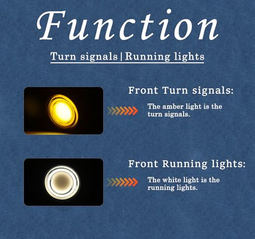 Motorcycle Universal LED Tail Lights Rear Front Turn Signals Bullet Brake Taillights Motorbike Running Light Compatible with Harley Yamaha Honda Kawasaki Suzuki - color: Amber/Red/White