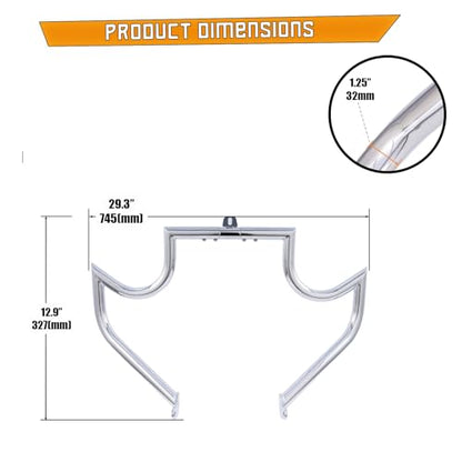 Kinglemc Crash Bar Engine Guard Highway Freeway Bar for Harley Davidson Breakout Blackline Rocker Softail Standard Custom Springer Deuce Night Train 2000-2017 (Mustache Style-Chrome) - color: Mustache Style-Chrome