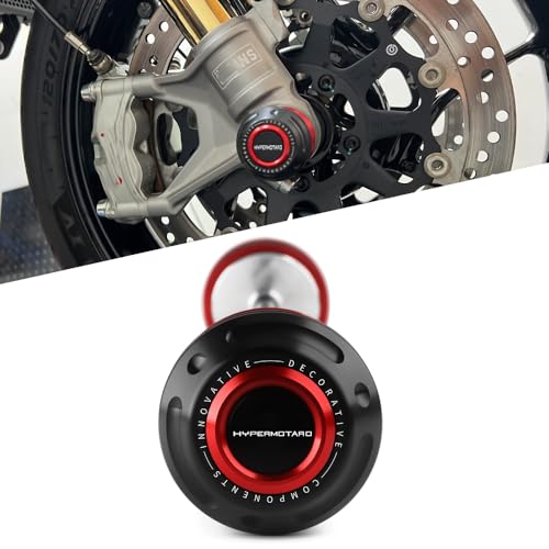 Motorcycle Front Wheel Axle Fork Slider Crash Protector Compatible With Ducaiti HYPERMOTARD 698 2024 2025 | Hypermotard698 Accessories (Red) - color: red, size: Front