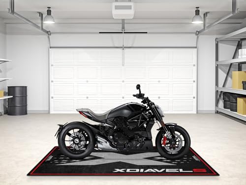 Parking Mat for XDiavel S Motorcycle Models, Display and Pit Mat, Washable Non-Slip Garage and Showroom Floor Mat, Rug (Size 2: 102 x 47/260 x 120 cm) - size: 3'11" x 8'6" (Oblong)
