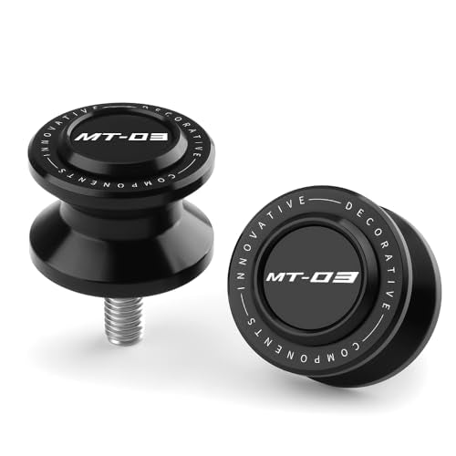 M6 Motorcycle Swingarm Spools Slider Compatible With YAMAHA MT03 2018 2019 2020 2021 2022 2023 2024 2025 | Swing Arm Stand Bobbins Screws MT-03 MT 03 Accessories (black) - color: black