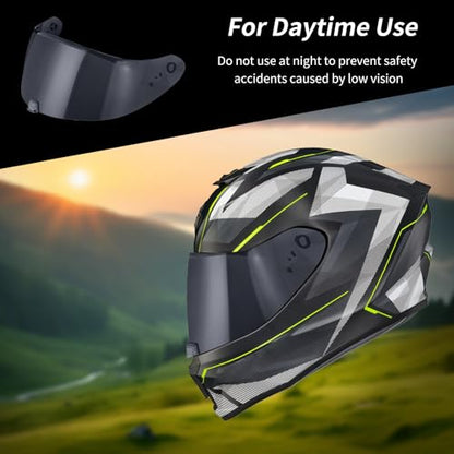 R420 Visor Shield Repalcement, UV Protection Outer Face Helmet Shield Compatible with R420 Motorcycle Accessories (Black) - color: Black