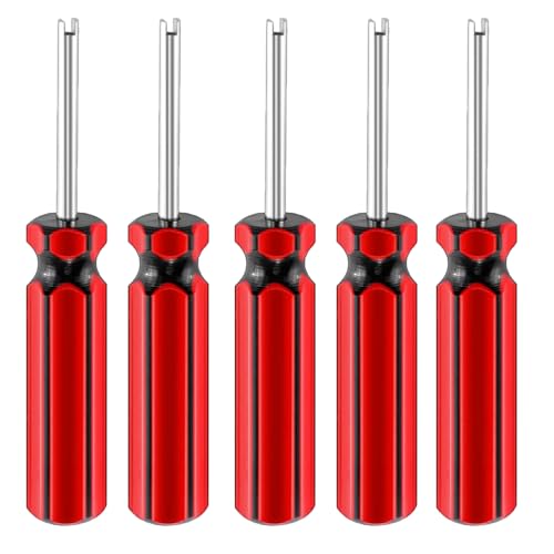 5 Pcs Valve Core Removal Tool Car Tire Valve Stem Tool Motorcycle Truck Bike Screwdriver Tire Repair Install Tool for All Standard Valve Cores