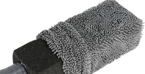 Premium Car Cleaning Tools - Wheel Tire Brush & Microfiber Twist Braided Cloth, Essential Auto Detailing Accessories for Spotless Shine (2, Grey) - color: Grey
