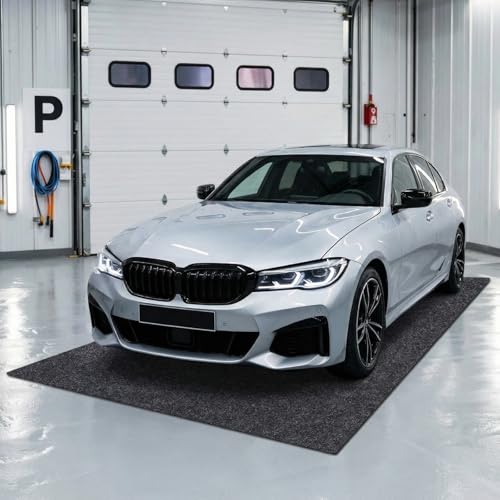 Garage Floor Protection Mat (8' x 8') Suitable for garages, it Prevents Slipping on the Bottom of Cars, Prevents Oil spillage, is Waterproof, Stain-Resistant, and Protects the Floor Surface. - size: 8' x 8'