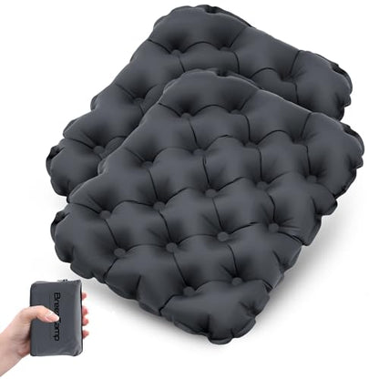 Inflatable Seat Cushion, Lightweight Stadium Seat Pad, Travel Air seat Cushion Anti-Slip for Airplane, Long Flights, Hiking, Climbing, Home and Camping, Compact Air Cushion - color: Black(two Pack)