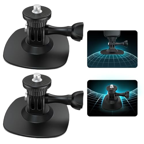 Flexible Adhesive Mount Kit - Compatible with GoPro & insta360 Helmet Side & Chest Mount Kit for Surfing, Skateboarding, Racing, Skiing & More - 360° Panoramic Camera Accessories 2PCS - color: Black/2Pcs
