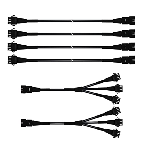 RGB LED Extension Cables, 4PCS 5 Feet Extension Cables and 2PCS 3 Way Y Splitter for Motorcycle LED Strips, Underglow Neon Accent Light Kit, Rock Light Extension Wire Cord