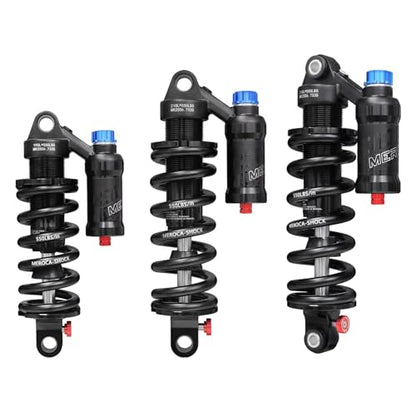 MEROCA Adjustable Air Spring Coil Over Shock Absorber for Mountain Bikes, 190-265mm, 550LBS Spring, Rebound, Compression, Preload, and Air Pressure (200-300 PSI) Fits MTB/Downhill/eBikes - size: 265mm*550lbs