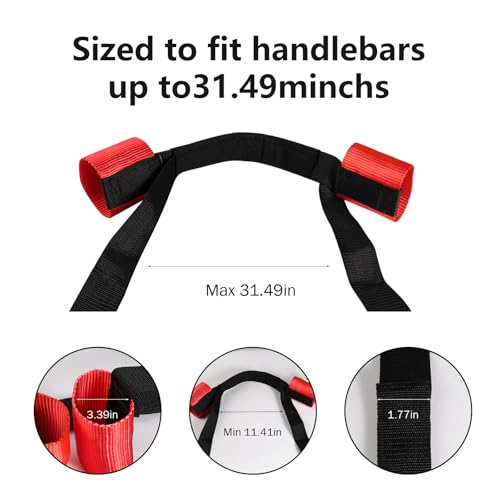 Kzinrft Motorcycle Handle Strap is Easy to Adjust and Can Maintain Vehicle Stability and Safety During Transportation Suitable for All Tricycle Bike ATV Scooter (Red) - color: red