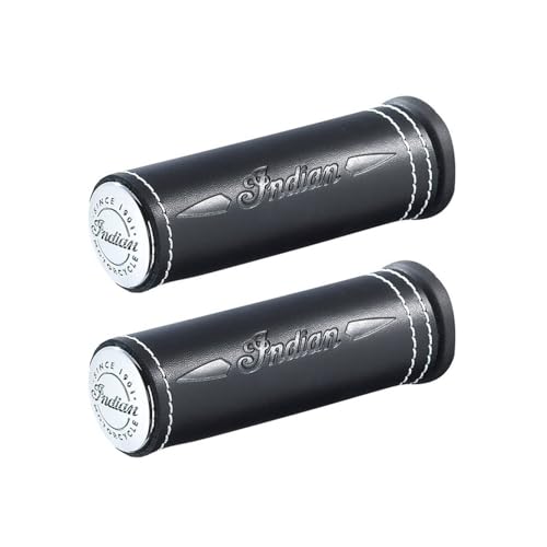 Indian Motorcycle Handlebar Grip Wraps, Pair, Genuine Leather, Black, for Specific Chief, Chieftain, Challenger, Roadmaster, Springfield, Pursuit Models and More, for Comfortable Grip - 2879999-01 - color: Black