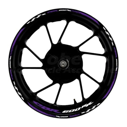 CBR 17 inch Wheel Rim Stickers Decals Tape Compatible with CBR600RR 2003-2025 F5 Motorcycle Reflective Rim Tapes Sticker Stripe (Purple) - color: Purple